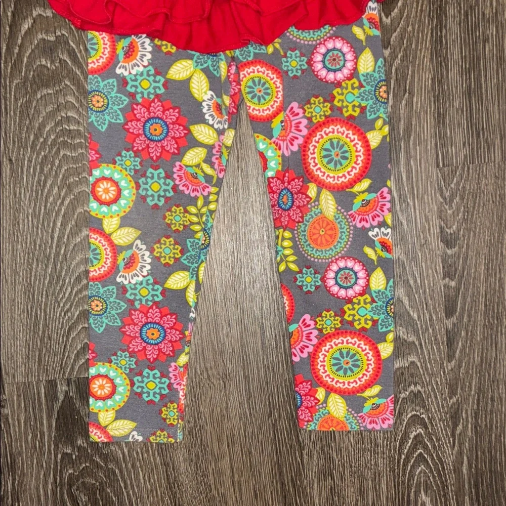 Emily Rose Red Llama Kids Matching Set 4T - Picture 2 of 3